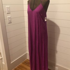 Old Navy Purple Dotted Maxi Dress Size Medium